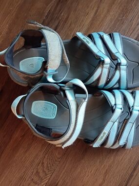 Teva Women's Light Blue and Gray Strappy Sandals